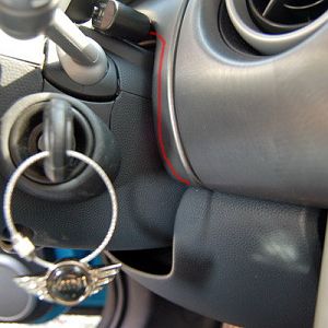 pic12 - Wire ran to remote from behind steering wheel