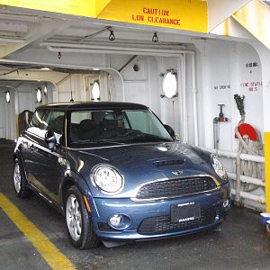 A new Beaker on the ferry on the way back from Hesser MINI.