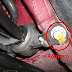 pic7 - Remove Wishbone / Control Arm Carrier Bolt - driver side