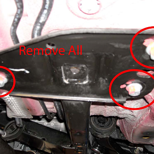 pic11 - Remove Rear Sub Frame  While Supporting Sub Frame with Jack - pass