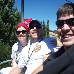 Taking the chairlift to the top of the mountain for the MTTS lunch