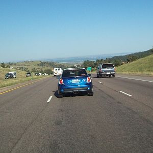 Coming down out of the mountains into Denver