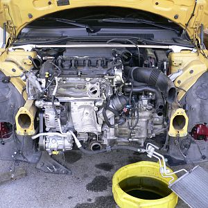 R56 Turbo & Downpipe Removed