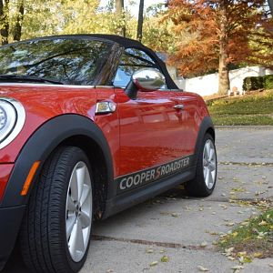 Roadster just after striping