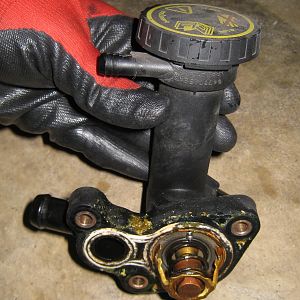 thermostat housing removed