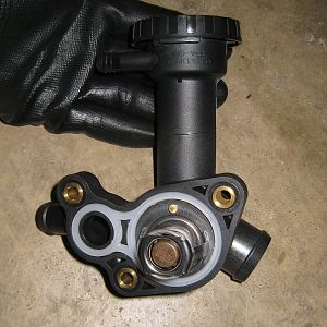 thermostat and gasket installed