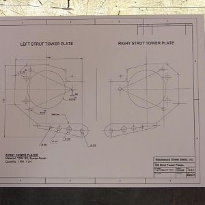 Cad drawing of strut brace mounting plate.
