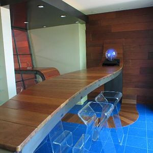 "Blue Room" with the "Swoosh & Cobra" tables.
Made by BSM