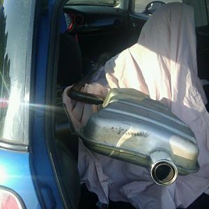 OEM exhaust DOES fit INSIDE the MINI