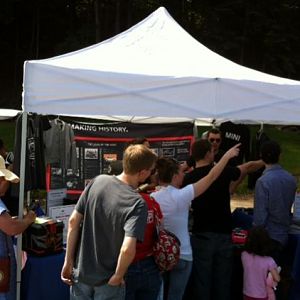 Selling motoring gear at Loon Mountain resort
