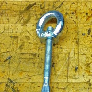 Zinc Plater Forged Lifting Eye Nut 3/8"-16
McMaster Carr P/N 3112T33
Price each $5.54

Flattened-End Machine Screw Hanger 3/8"-16 Thread, 4-1/4" O
