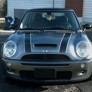 Front of mini. Black and white pinstripes for now but not long