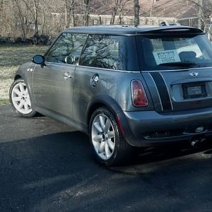 Back of mini with the pin stripes which I am changing to black with red stripes
