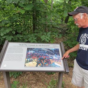 Jim Pointing out the details of the defense of Little Roundtop.