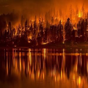 Courtney Fire burning down to Bass Lake - September 2014