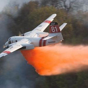 Cal Fire Tanker 81 making a drop.