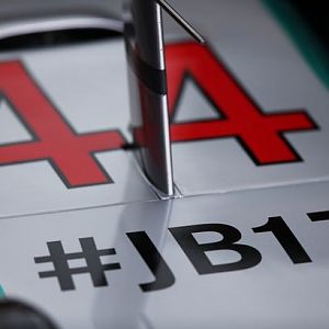 Lewis Hamilton's Mercedes Team paying tribute to Jules Bianchi - Hungarian Grand Prix 2015