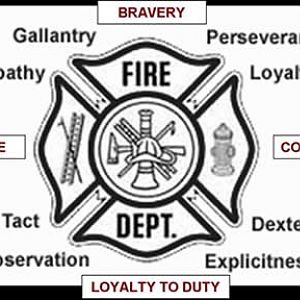The Maltes Cross/St. Florian's Cross symbolizes a firefighter's dedication to lay down his or her life in an effort to save another.